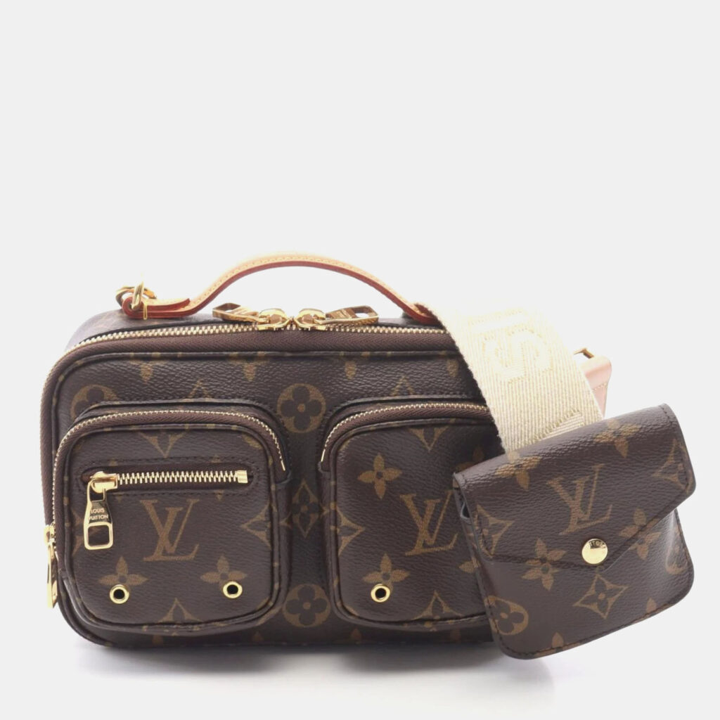 Louis Vuitton Utility Crossbody Brown Monogram Coated Canvas Leather Handbag Louis Vuitton Utility Crossbody Brown Monogram Coated Canvas Leather Handbag