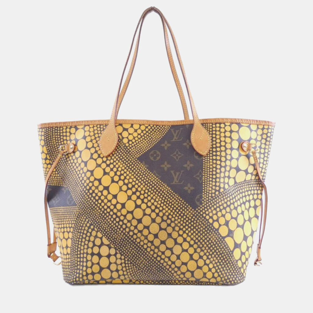 Louis Vuitton Neverfull MM Monogram Wave Yayoi Kusama Coated Canvas Tote Bag Louis Vuitton Neverfull MM Monogram Wave Yayoi Kusama Coated Canvas Tote Bag