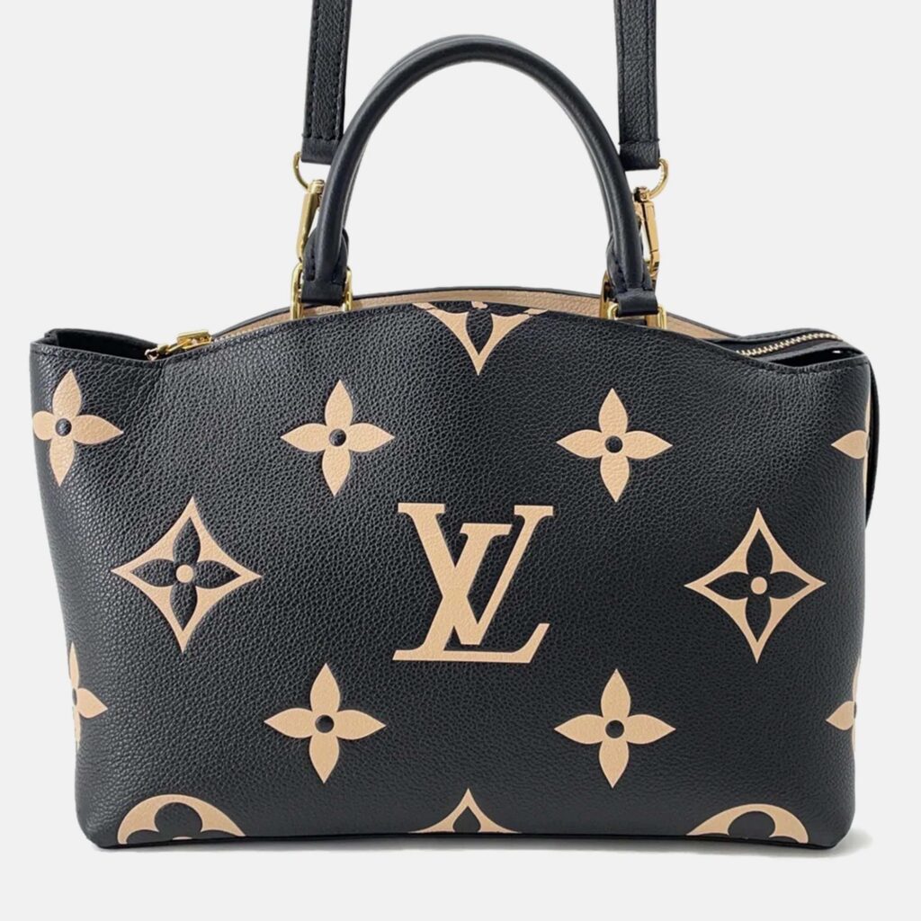 Louis Vuitton Petit Palais PM Noir Beige Bicolor Monogram Empreinte Leather Handbag