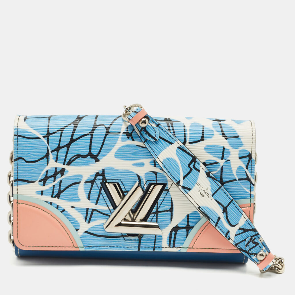 Louis Vuitton Multicolor Epi Leather Aqua Twist Wallet on Chain Louis Vuitton Multicolor Epi Leather Aqua Twist Wallet on Chain