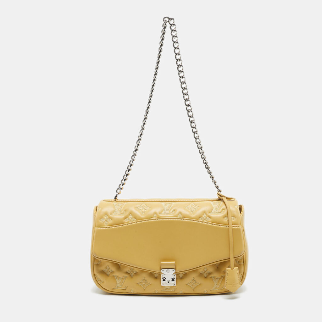 Louis Vuitton Yellow Monogram Puffy Leather Mama Broderie Bag