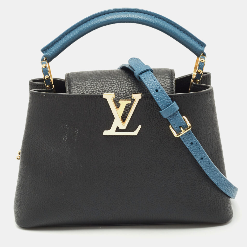 Louis Vuitton Black/Blue Taurillon Leather Capucines BB Bag