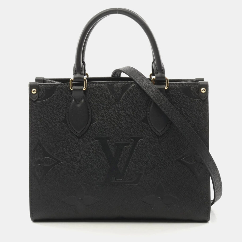 Louis Vuitton On-The-Go PM Black Monogram Empreinte Leather Tote Bag