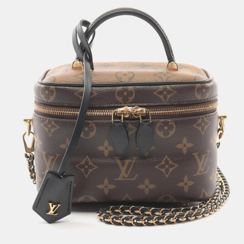 Louis Vuitton Vanity PM Brown Monogram Canvas Leather Handbag Louis Vuitton Vanity PM Brown Monogram Canvas Leather Handbag