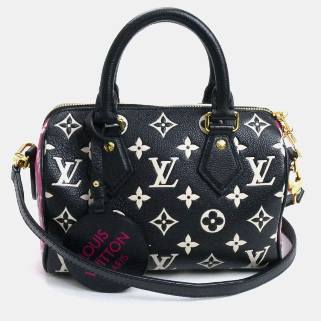 Louis Vuitton Speedy Bandouliere 20 Black/White/Pink Leather Boston Bag Louis Vuitton Speedy Bandouliere 20 Black/White/Pink Leather Boston Bag