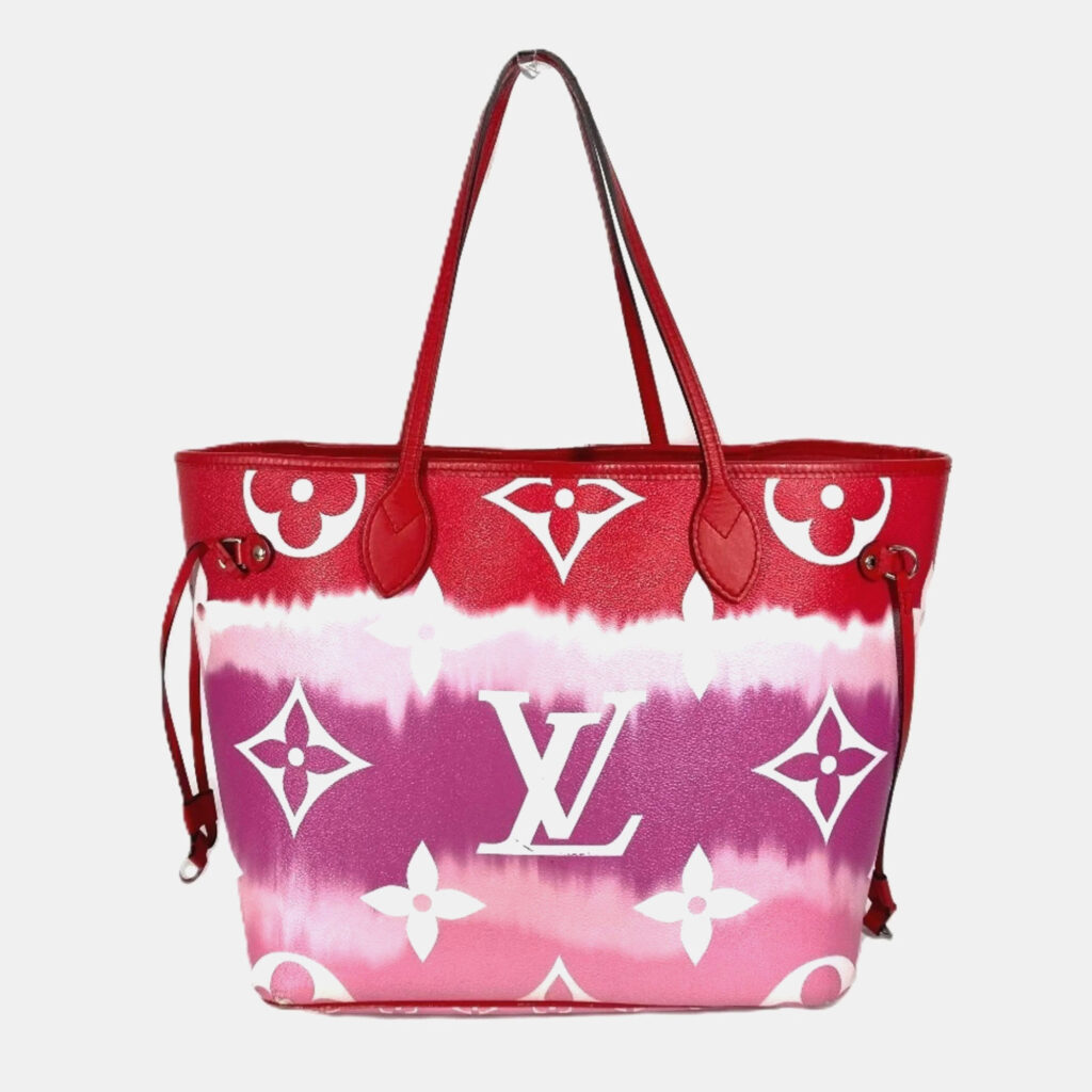 Louis Vuitton Neverfull MM Red Canvas Shoulder Bag