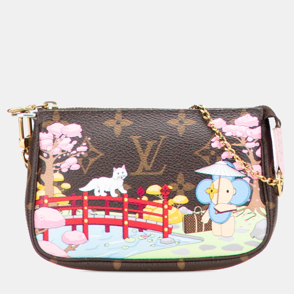 Louis Vuitton Brown Monogram Vivienne Christmas Animation Japanese Garden Mini Pochette Accessoires Louis Vuitton Brown Monogram Vivienne Christmas Animation Japanese Garden Mini Pochette Accessoires