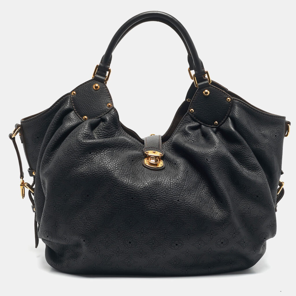 luxury-women-louis-vuitton-used-handbags-p1192909-009-1.jpg Louis Vuitton Black Monogram Mahina Leather Surya XL Bag