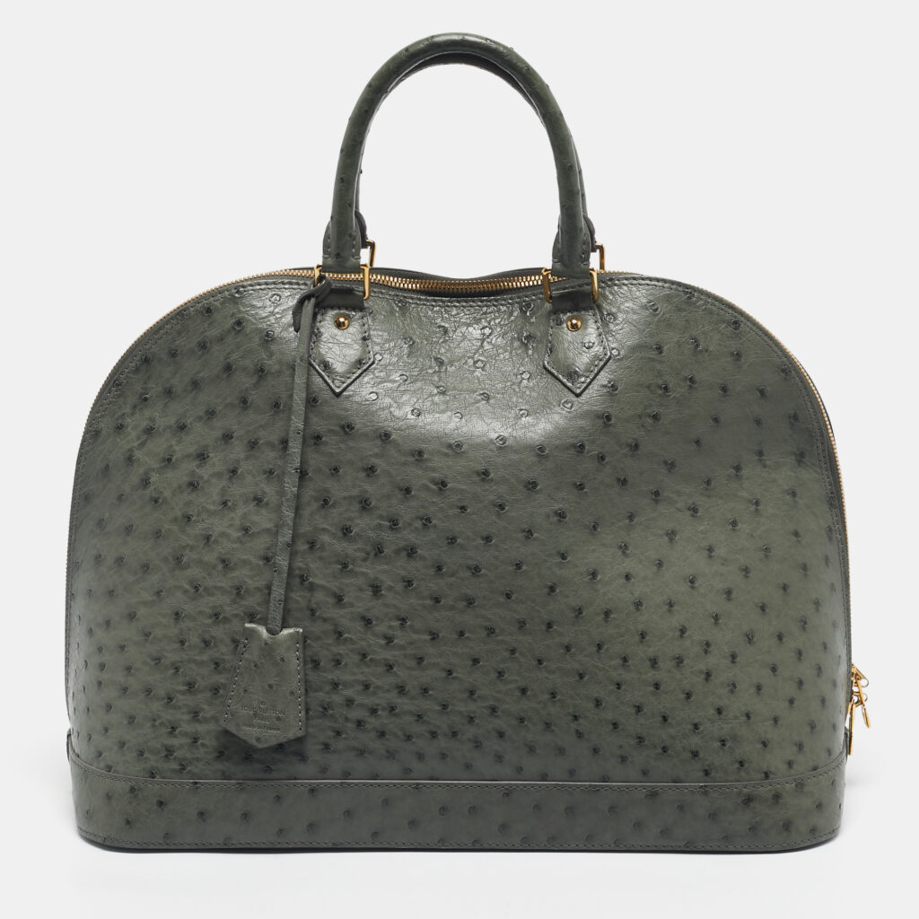 Louis Vuitton Light Green Ostrich Leather Alma GM Bag