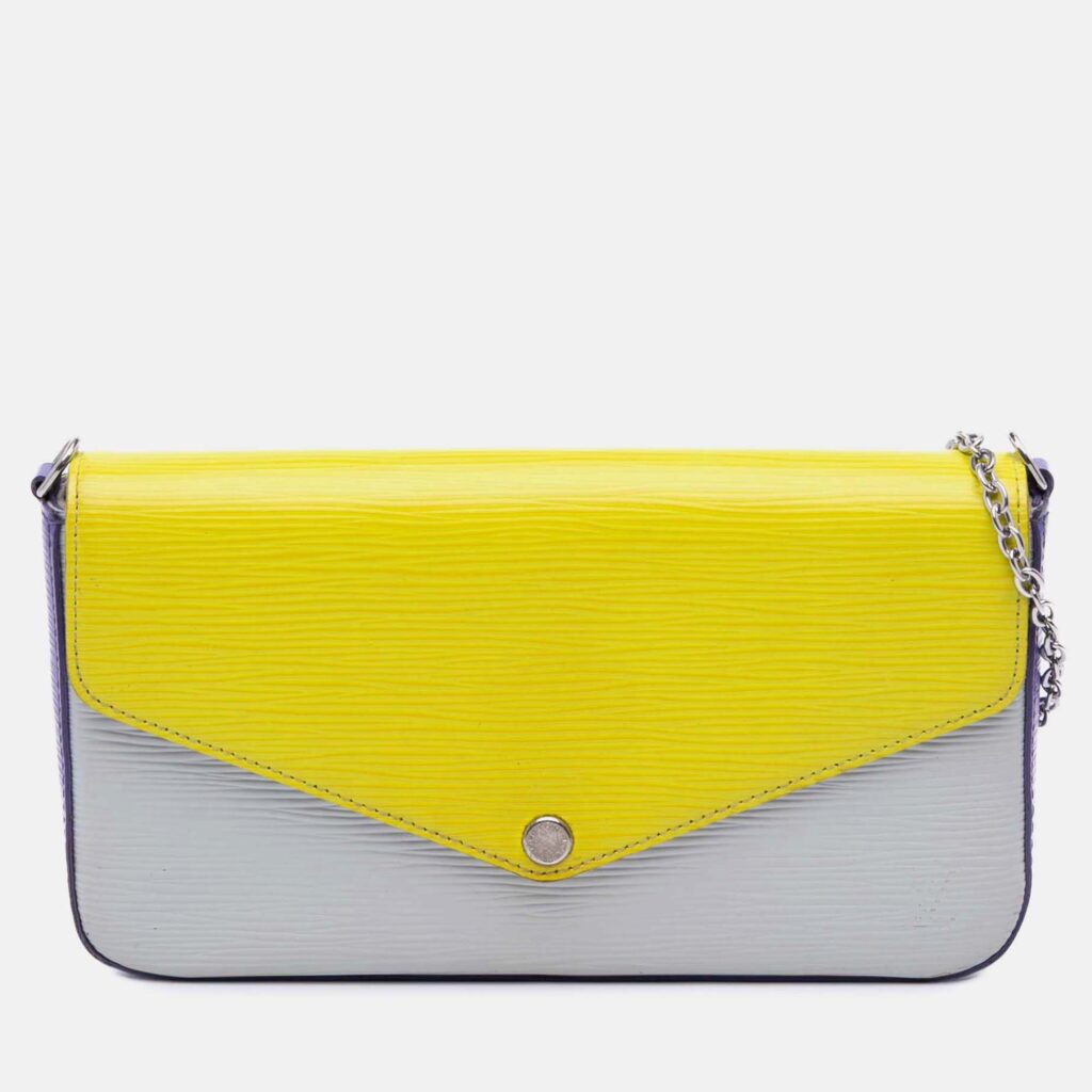 Louis Vuitton Yellow Epi Tricolor Pochette Felicie Louis Vuitton Yellow Epi Tricolor Pochette Felicie
