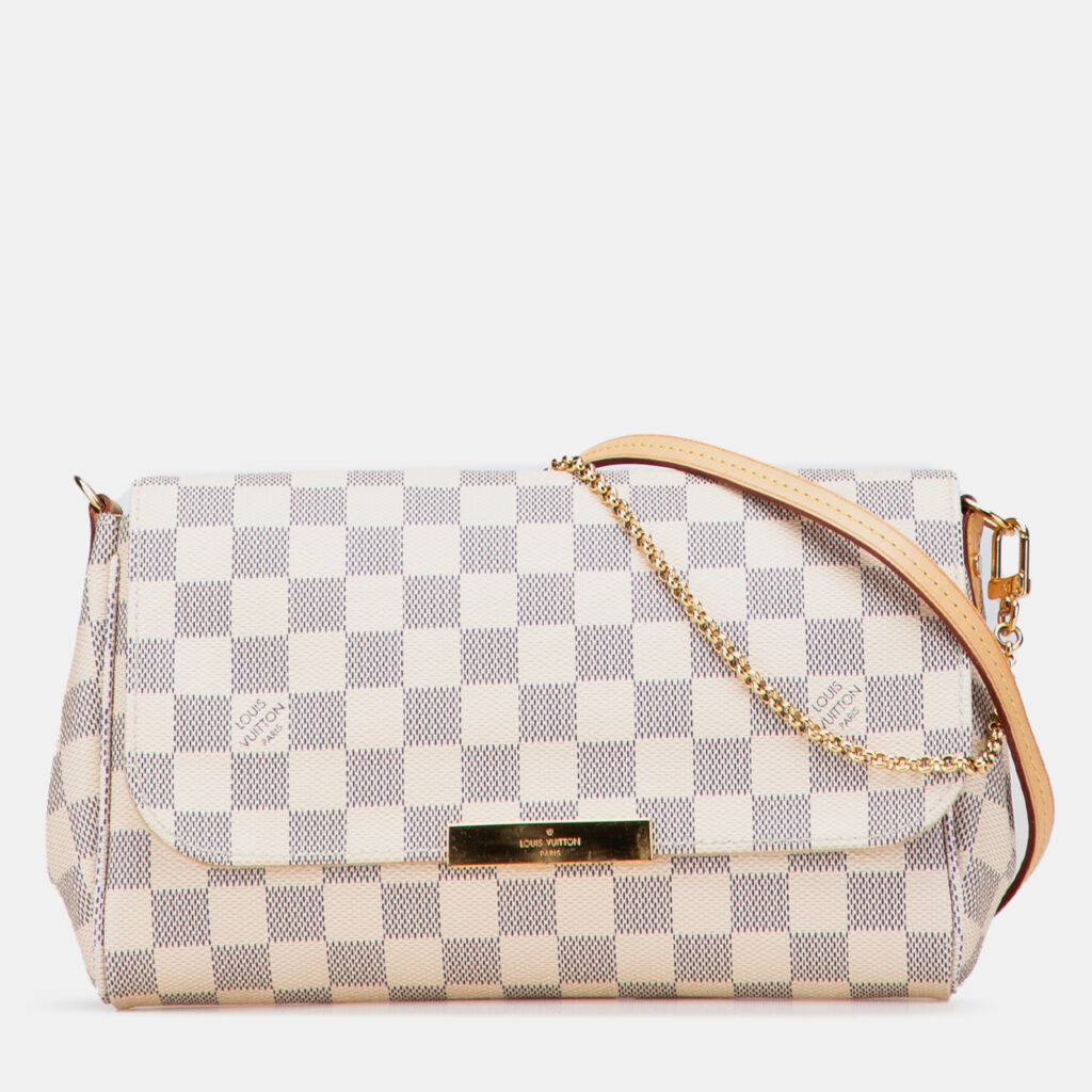 Louis Vuitton White Damier Azur Favorite MM Louis Vuitton White Damier Azur Favorite MM