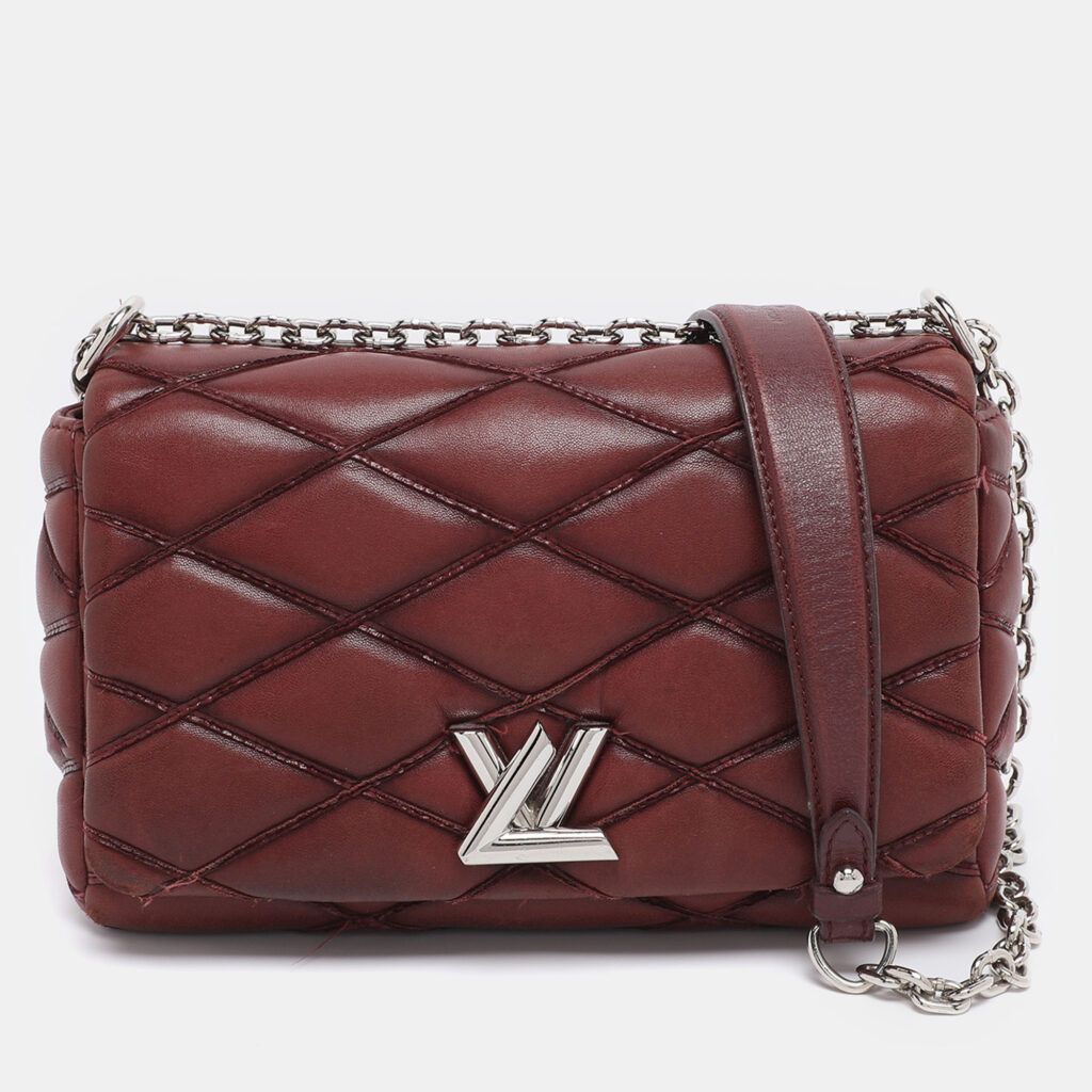 Louis Vuitton Bordeaux Malletage Leather GO-14 PM Bag Louis Vuitton Bordeaux Malletage Leather GO-14 PM Bag