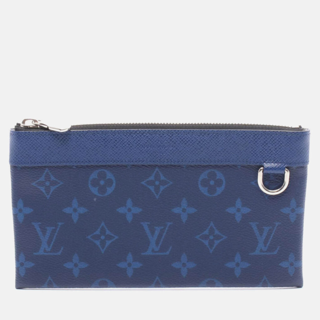 Louis Vuitton Pochette Discovery Pm Coin Purse Taigalama Leather Cobalt