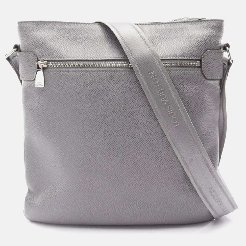 Louis Vuitton Sasha Shoulder Crossbody Bag Taiga Leather Gray Gres Louis Vuitton Sasha Shoulder Crossbody Bag Taiga Leather Gray Gres
