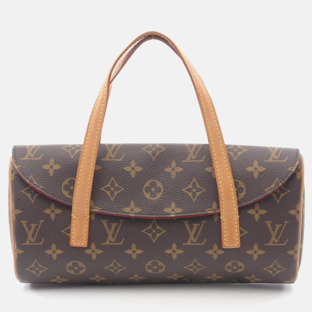 Louis Vuitton Sonatine Handbag Monogram Canvas Leather Brown