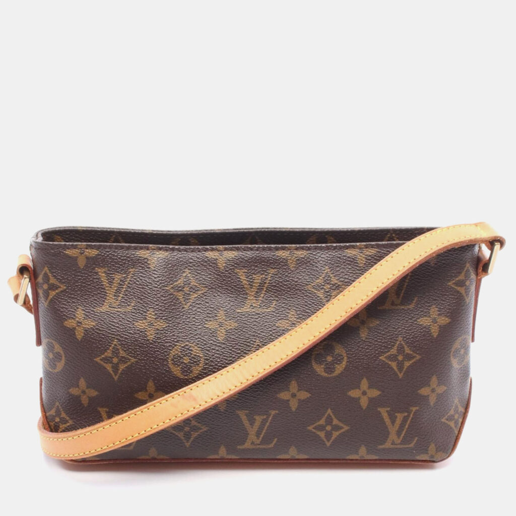 Louis Vuitton Trotteur Shoulder Bag Monogram Canvas Leather Brown