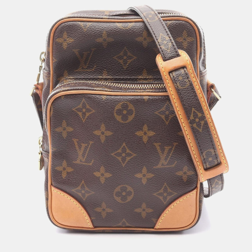 Louis Vuitton Amazon Shoulder Bag Monogram Canvas Leather Brown