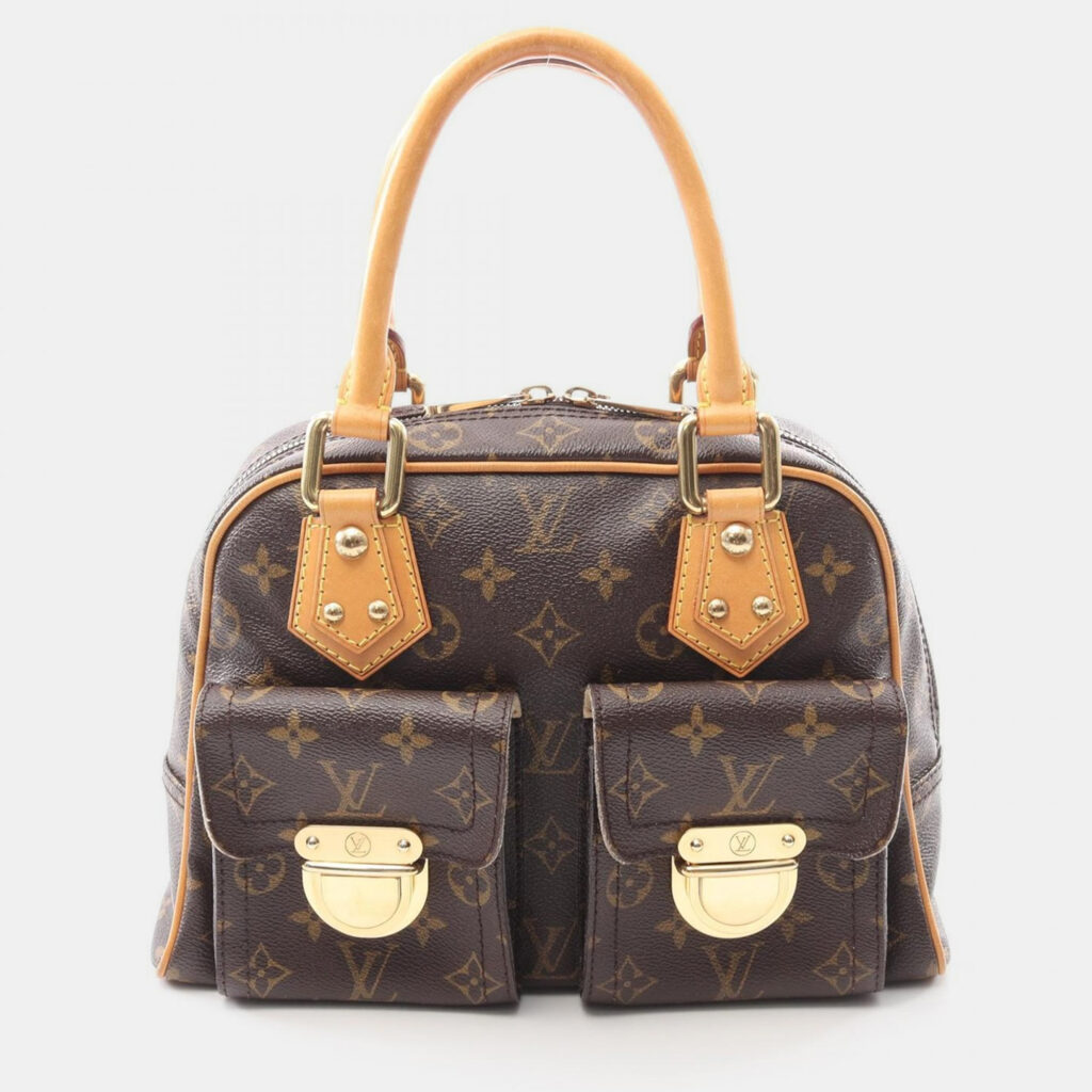Louis Vuitton Manhattan Pm Handbag Monogram Canvas Brown Louis Vuitton Manhattan Pm Handbag Monogram Canvas Brown