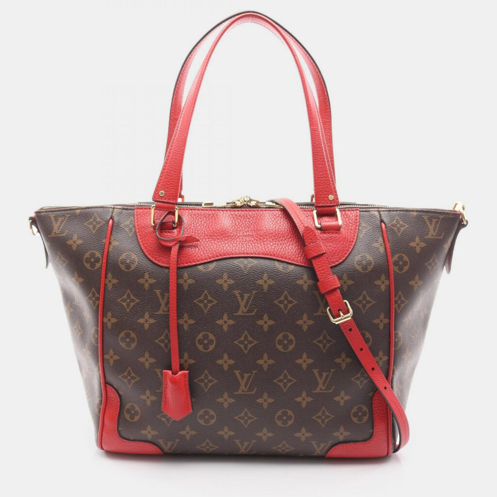 Louis Vuitton Estrella Mm Shoulder Tote Bag Monogram Brown Red