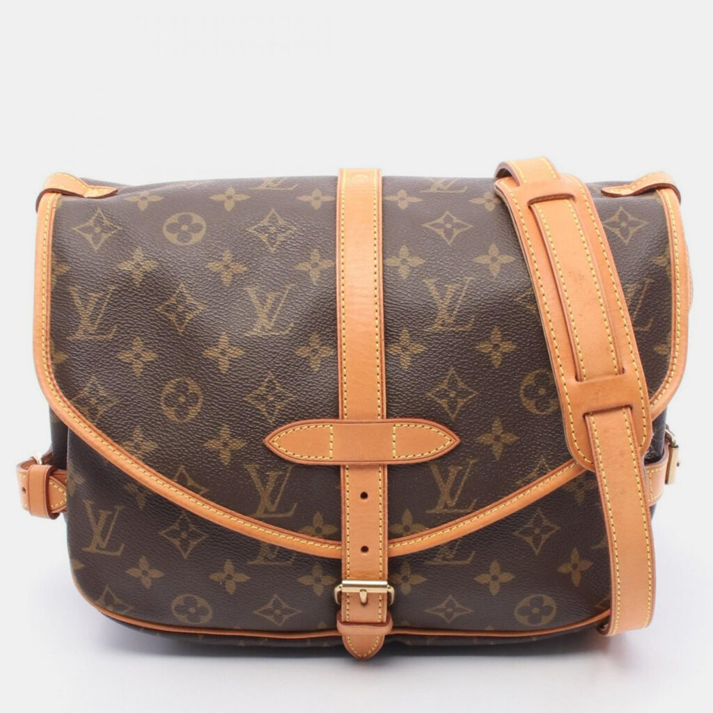 Louis Vuitton Saumur 30 Shoulder Bag Monogram Canvas Leather Brown Louis Vuitton Saumur 30 Shoulder Bag Monogram Canvas Leather Brown
