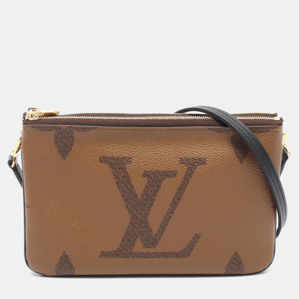 Louis Vuitton Pochette Double Zip Shoulder Bag Monogram Giant Reverse Louis Vuitton Pochette Double Zip Shoulder Bag Monogram Giant Reverse