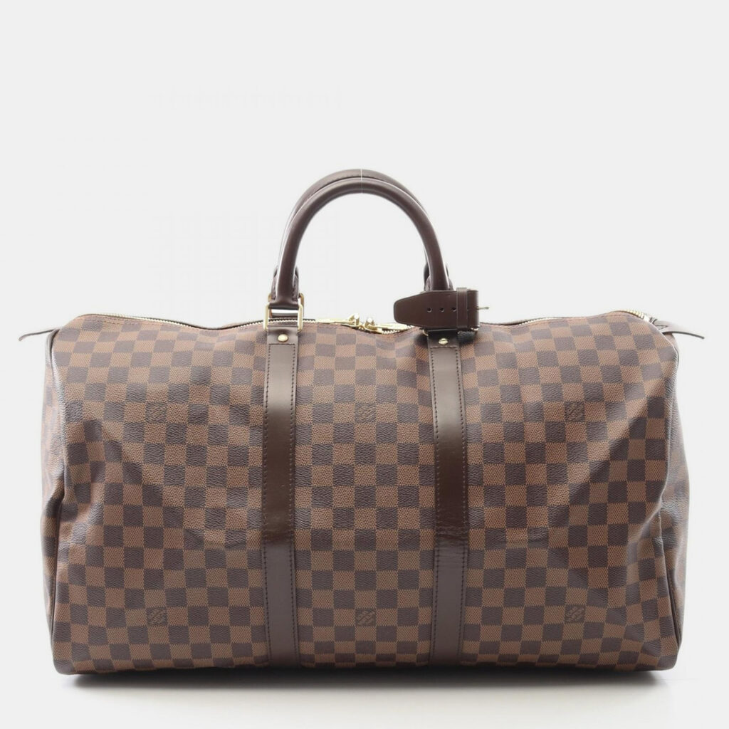 Louis Vuitton Keepall 50 Travel Duffle Bag Damier Canvas Ebene Louis Vuitton Keepall 50 Travel Duffle Bag Damier Canvas Ebene