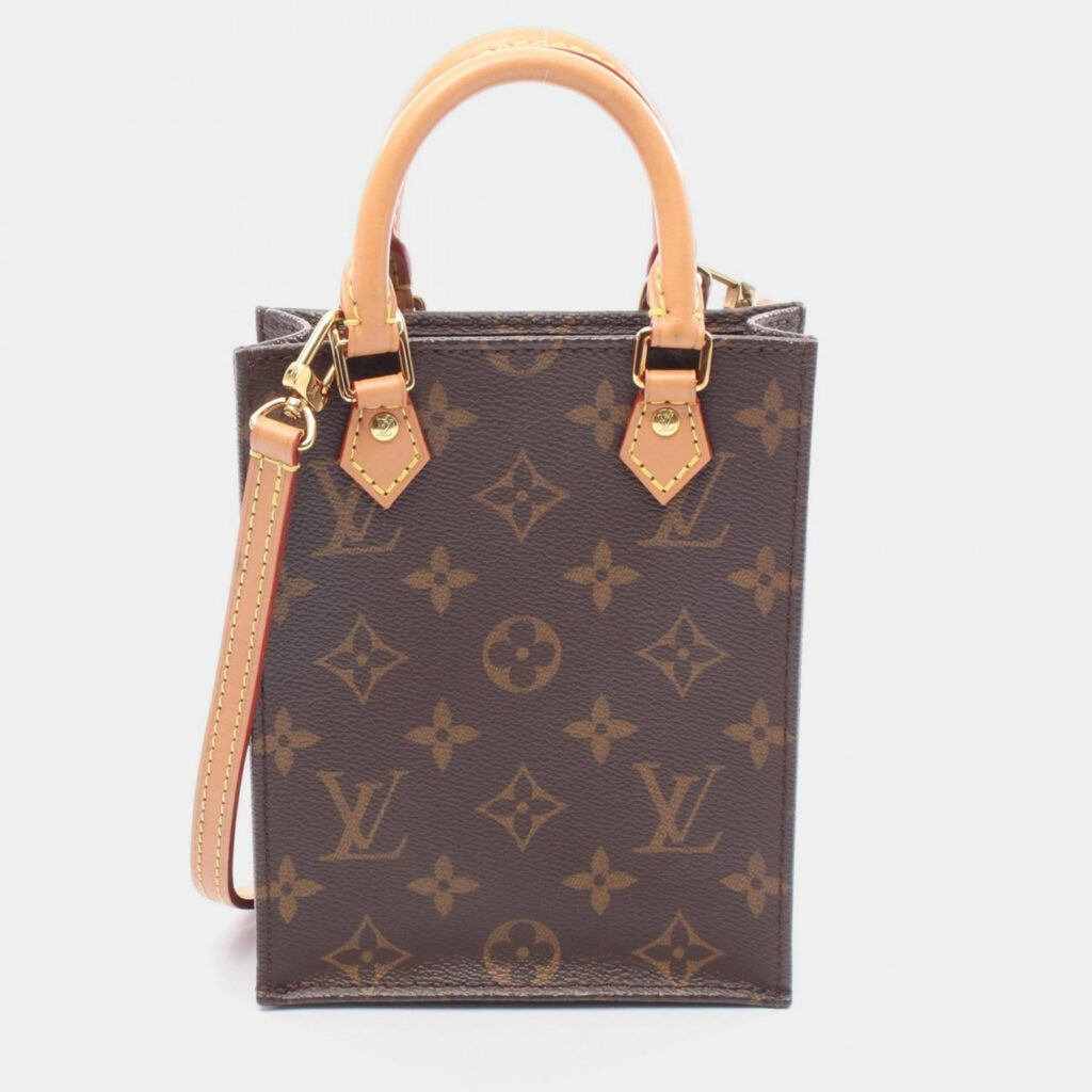 Louis Vuitton Petite Sac Plat Brown Monogram Canvas Tote Bag Louis Vuitton Petite Sac Plat Brown Monogram Canvas Tote Bag