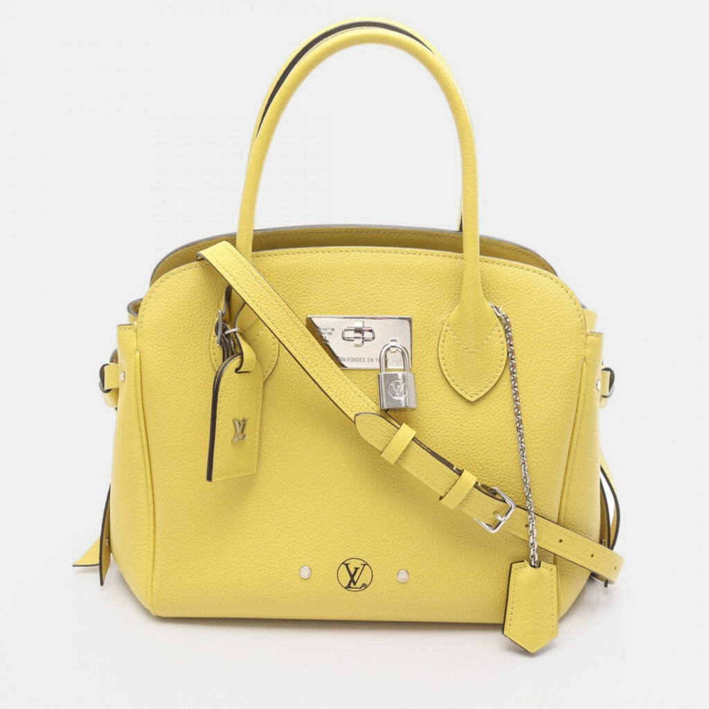 Louis Vuitton Milla PM Yellow Leather Top Handle Bag