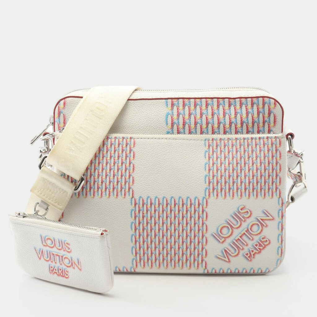 Louis Vuitton Trio Multicolor Damier Giant Leather Messenger Bag Louis Vuitton Trio Multicolor Damier Giant Leather Messenger Bag