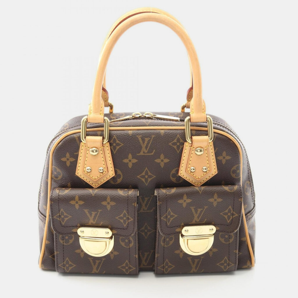 Louis Vuitton Manhattan PM Brown Monogram Canvas Leather Handbag Louis Vuitton Manhattan PM Brown Monogram Canvas Leather Handbag