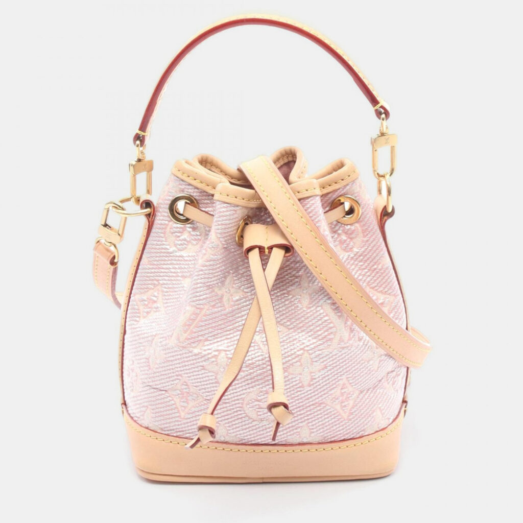 Louis Vuitton Nano Noe Pink Monogram Laminated Canvas Shoulder Handbag