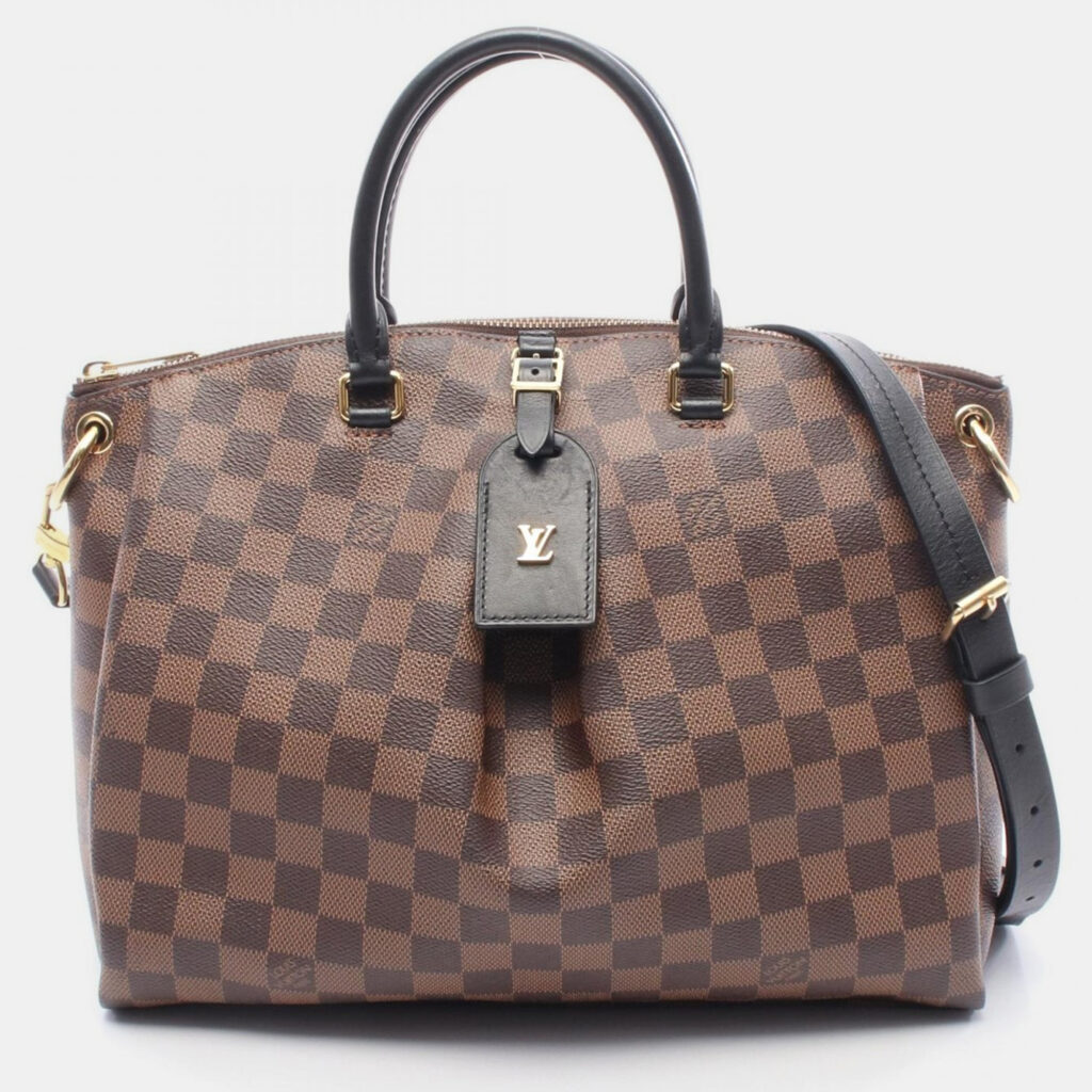 Louis Vuitton Odeon MM Brown Damier Canvas Leather Shoulder Bag Louis Vuitton Odeon MM Brown Damier Canvas Leather Shoulder Bag