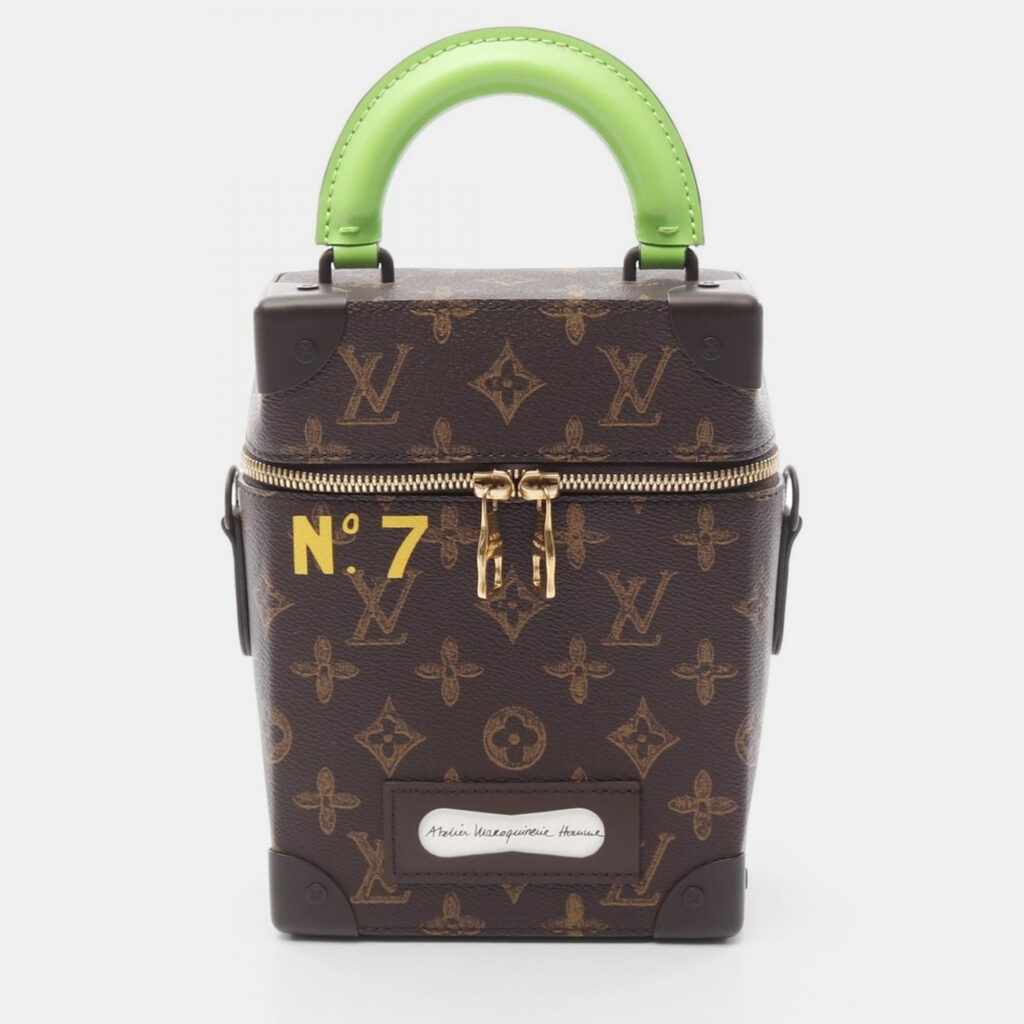 Louis Vuitton Vertical Box Trunk Brown/Green Monogram Canvas Shoulder Handbag