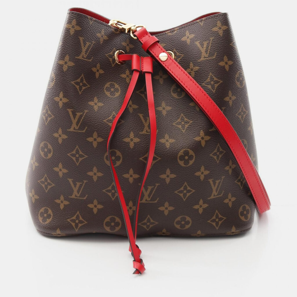 Louis Vuitton NeoNoe Coquelicot Brown/Red Monogram Canvas Shoulder Bag Louis Vuitton NeoNoe Coquelicot Brown/Red Monogram Canvas Shoulder Bag
