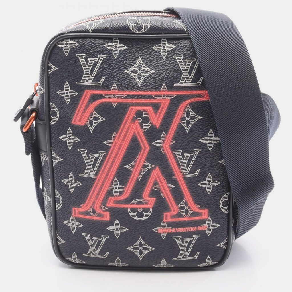 Louis Vuitton Danube PM Upside Down Ink Navy Blue/Red Monogram Canvas Shoulder Bag Louis Vuitton Danube PM Upside Down Ink Navy Blue/Red Monogram Canvas Shoulder Bag