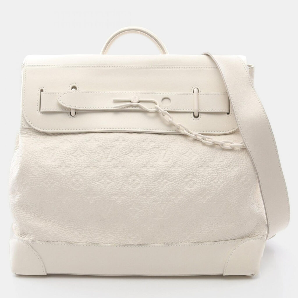 Louis Vuitton Steamer PM White Monogram Empreinte Leather Handbag Louis Vuitton Steamer PM White Monogram Empreinte Leather Handbag