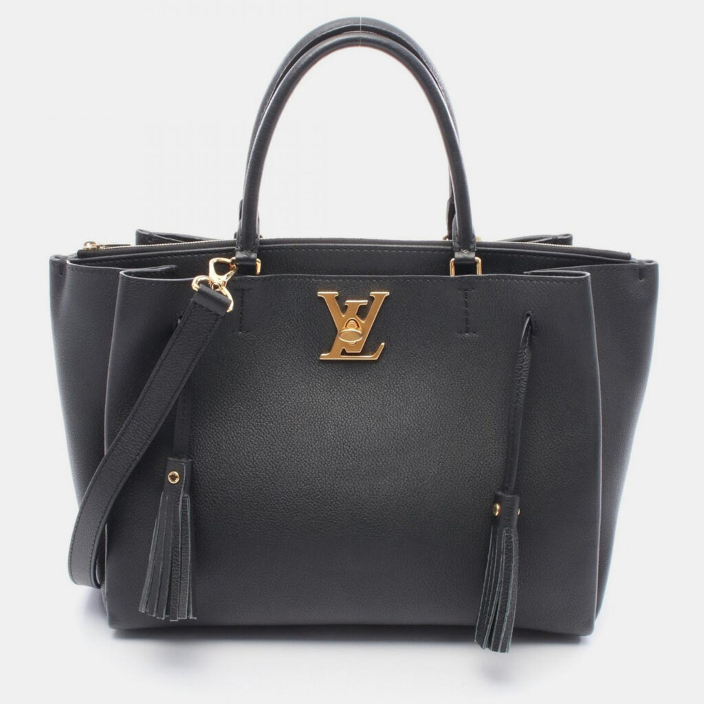 Louis Vuitton Lockme Black Leather Shoulder Bag Louis Vuitton Lockme Black Leather Shoulder Bag