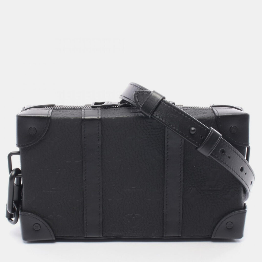 Louis Vuitton Soft Trunk Wallet Black Monogram Leather Shoulder Bag