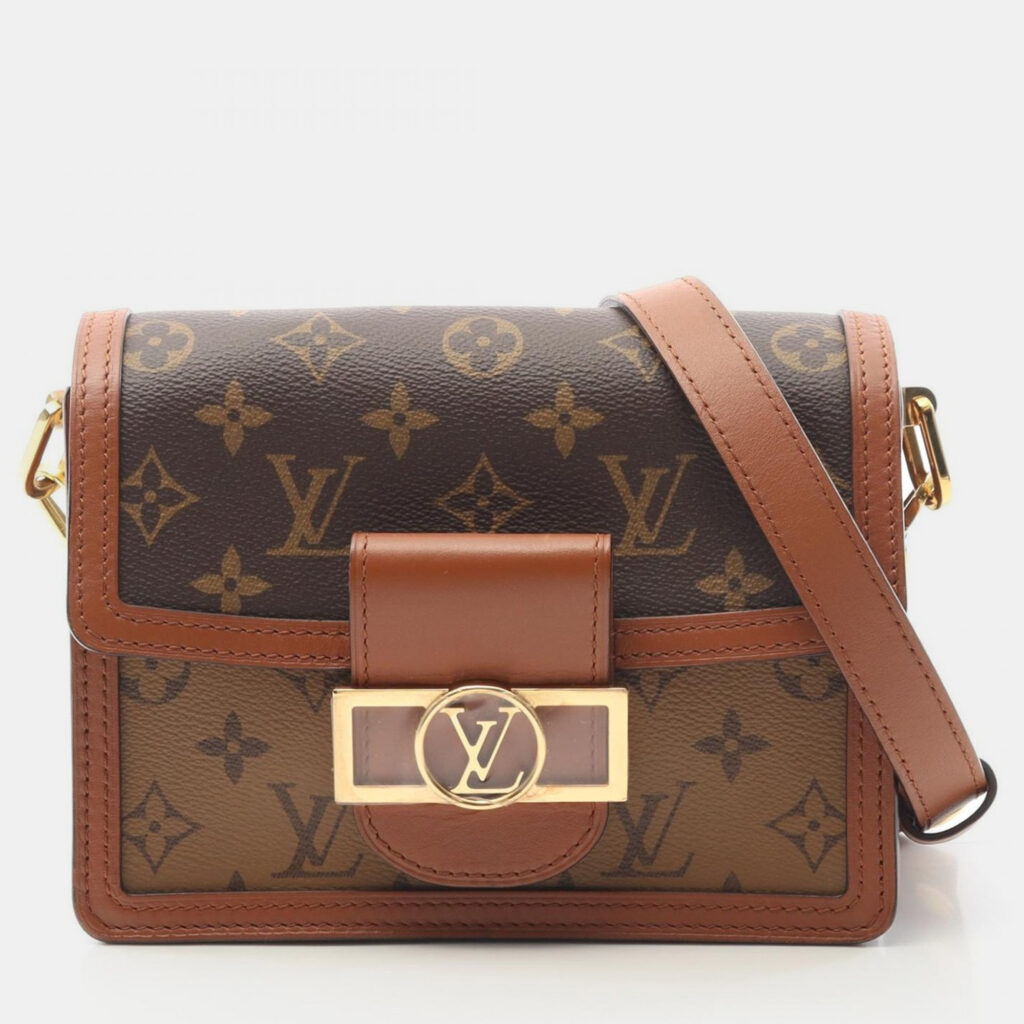 Louis Vuitton Dauphine Mini Monogram Reverse Canvas Leather Shoulder Bag