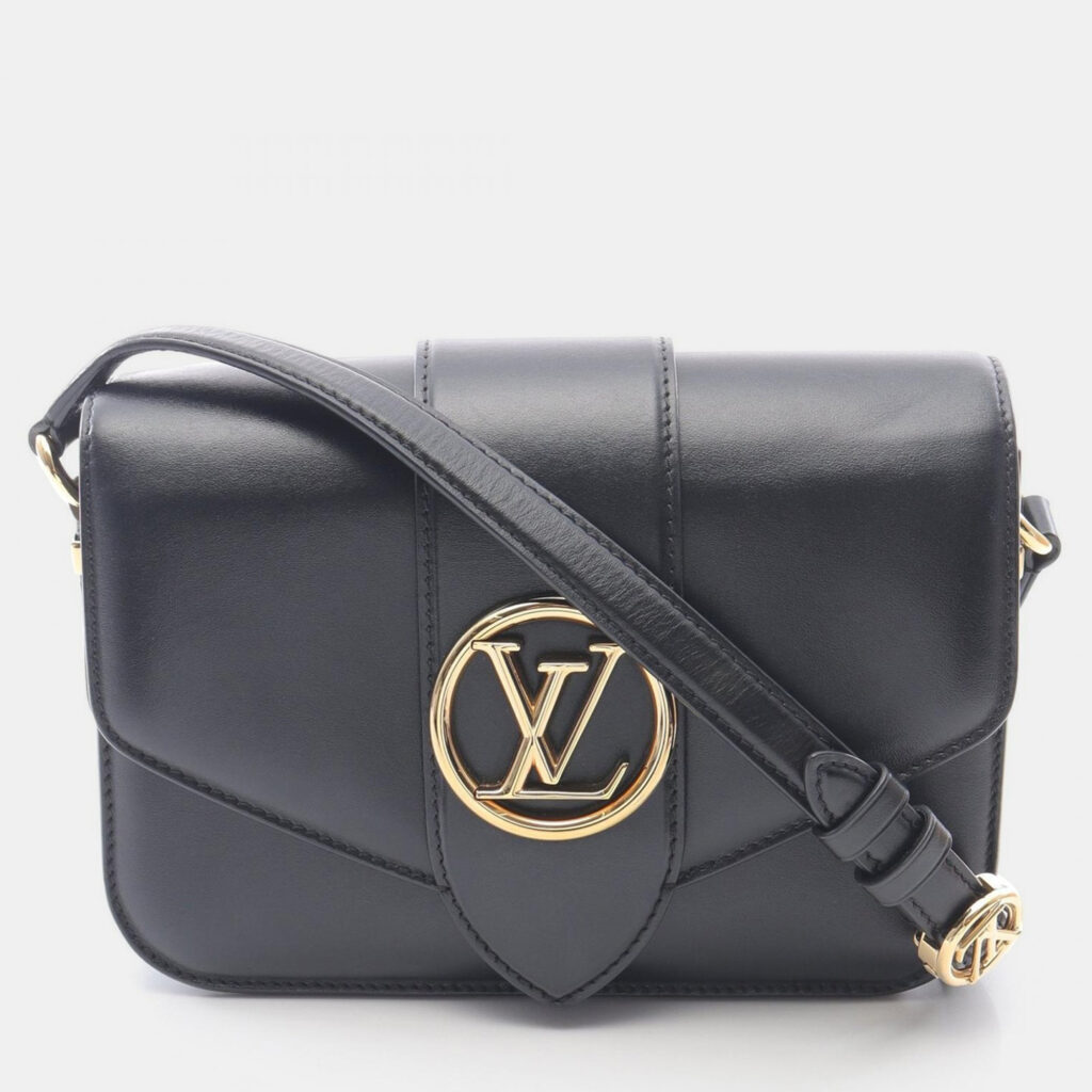 Louis Vuitton Pont 9 Black Leather Shoulder Crossbody Bag Louis Vuitton Pont 9 Black Leather Shoulder Crossbody Bag