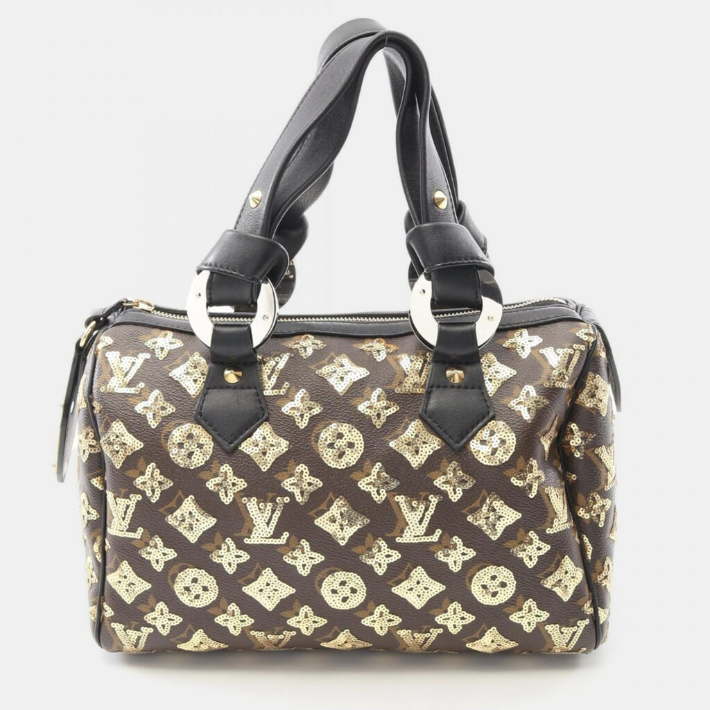 Louis Vuitton Speedy 30 Monogram Eclipse Canvas Leather Handbag Louis Vuitton Speedy 30 Monogram Eclipse Canvas Leather Handbag