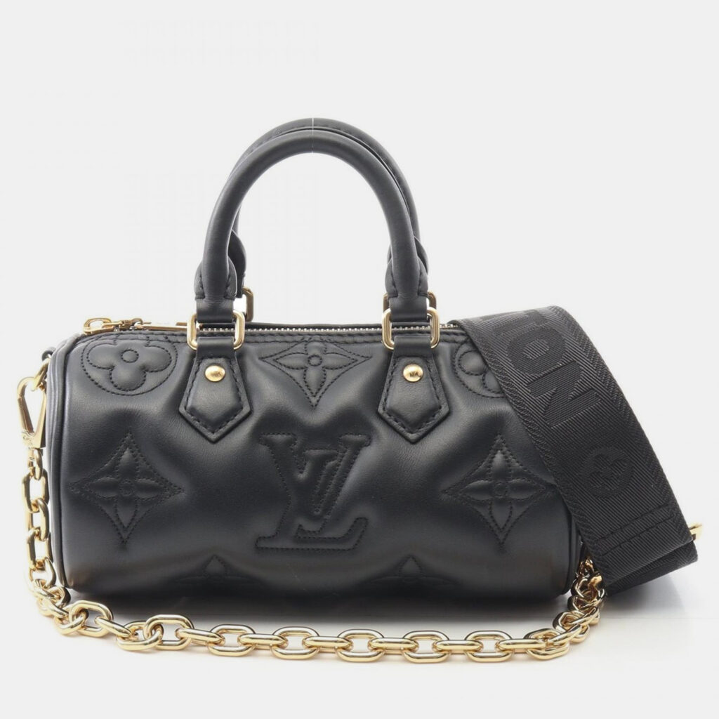 Louis Vuitton Papillon BB Black Leather Handbag