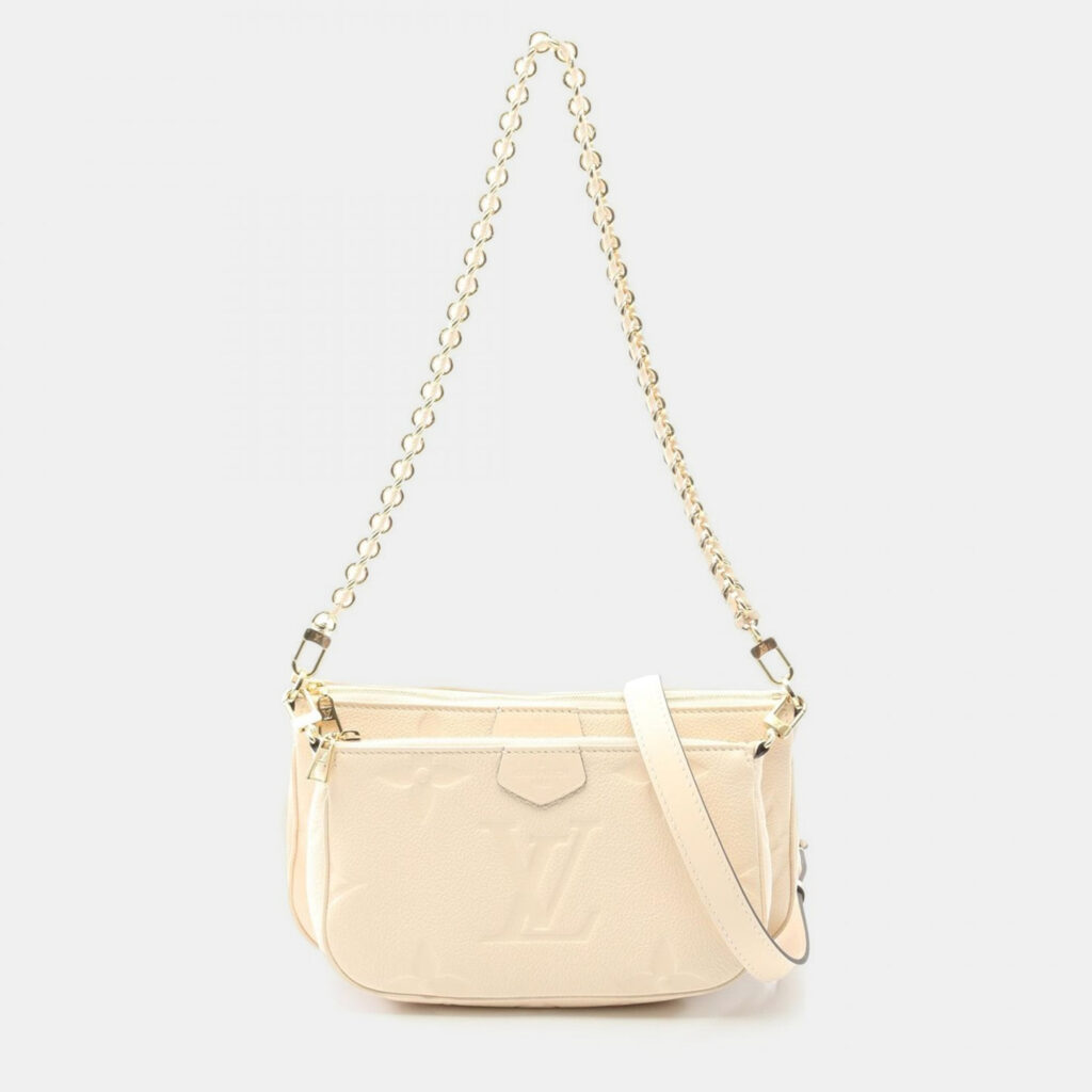 Louis Vuitton Multi Pochette Accessoires Monogram Empreinte Beige Shoulder Bag Louis Vuitton Multi Pochette Accessoires Monogram Empreinte Beige Shoulder Bag