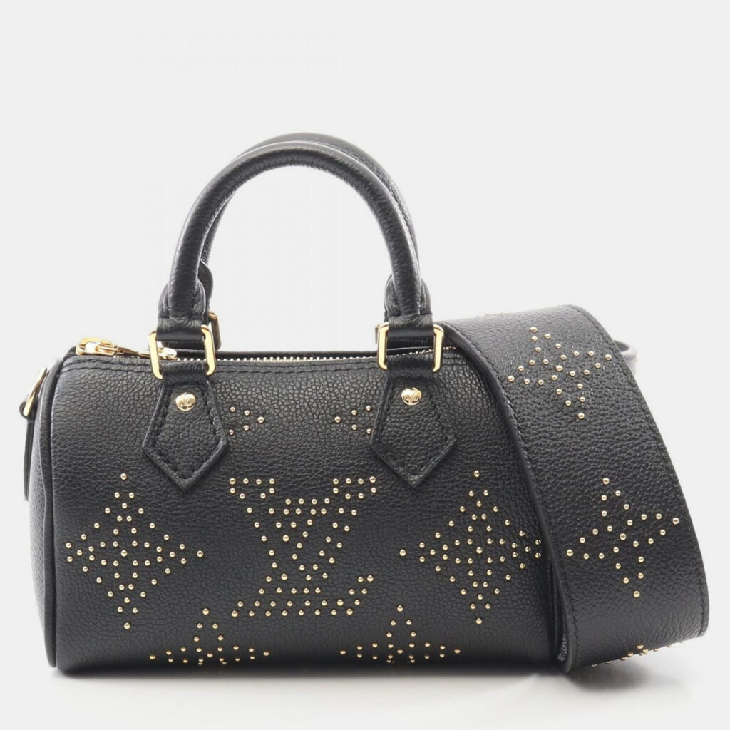 Louis Vuitton Nano Speedy Studs Monogram Empreinte Black Shoulder Handbag Louis Vuitton Nano Speedy Studs Monogram Empreinte Black Shoulder Handbag