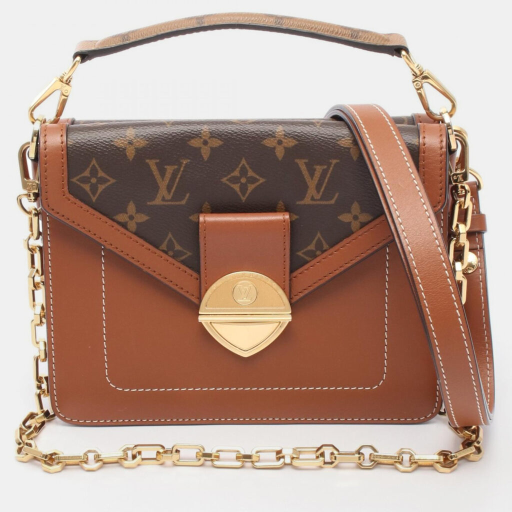 Louis Vuitton Sac Biface Brown Monogram Canvas Leather Shoulder Bag Louis Vuitton Sac Biface Brown Monogram Canvas Leather Shoulder Bag