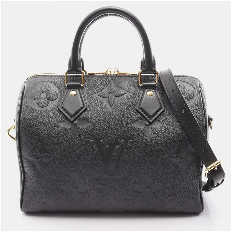 Louis Vuitton Speedy Bandoulière 25 Black Monogram Empreinte Giant Shoulder Bag Louis Vuitton Speedy Bandoulière 25 Black Monogram Empreinte Giant Shoulder Bag