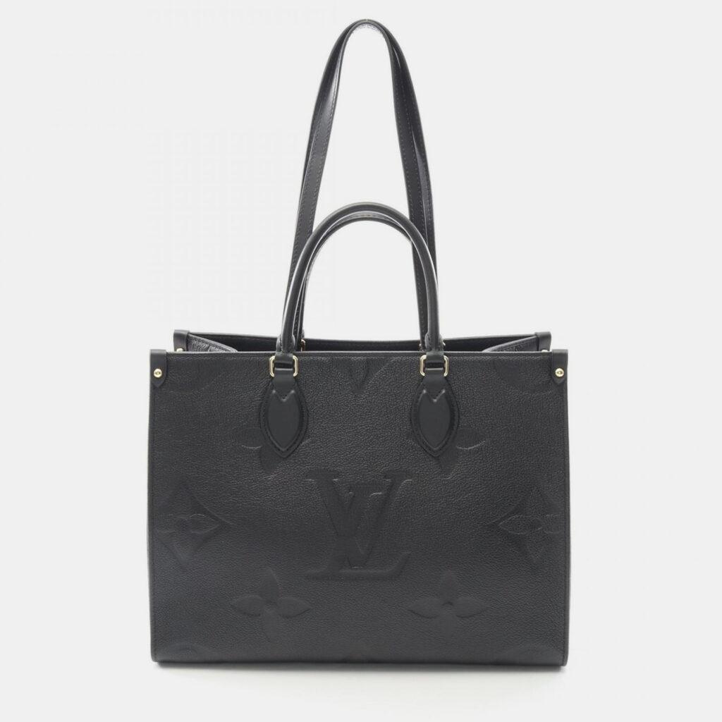 Louis Vuitton OnTheGo MM Black Monogram Empreinte Leather Shoulder Bag Louis Vuitton OnTheGo MM Black Monogram Empreinte Leather Shoulder Bag