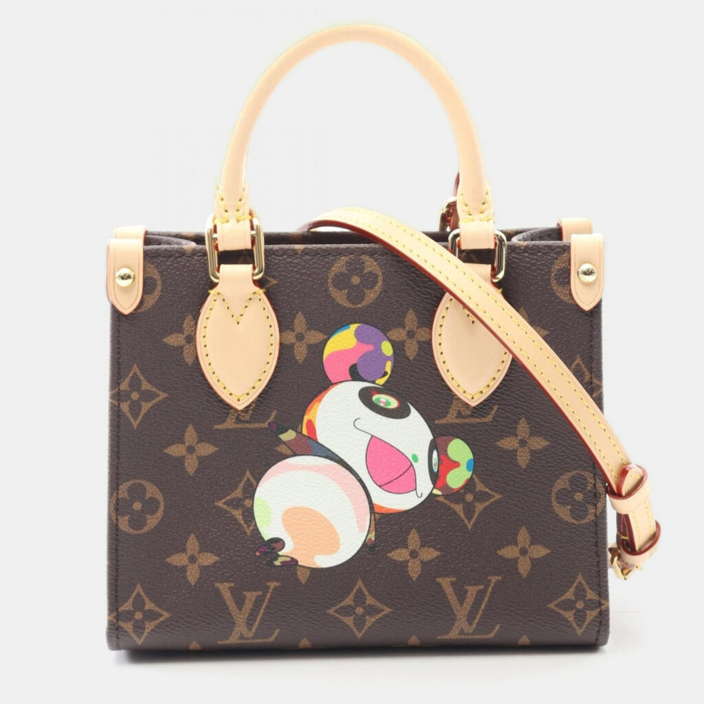 Louis Vuitton Onthego BB Takeshi Murakami Brown Monogram Canvas Tote Bag Louis Vuitton Onthego BB Takeshi Murakami Brown Monogram Canvas Tote Bag