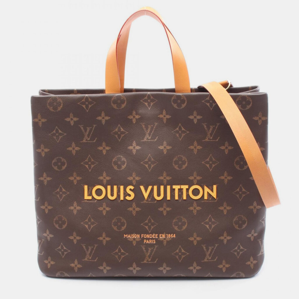 Louis Vuitton Shopper MM Brown Monogram Canvas Tote Bag Louis Vuitton Shopper MM Brown Monogram Canvas Tote Bag