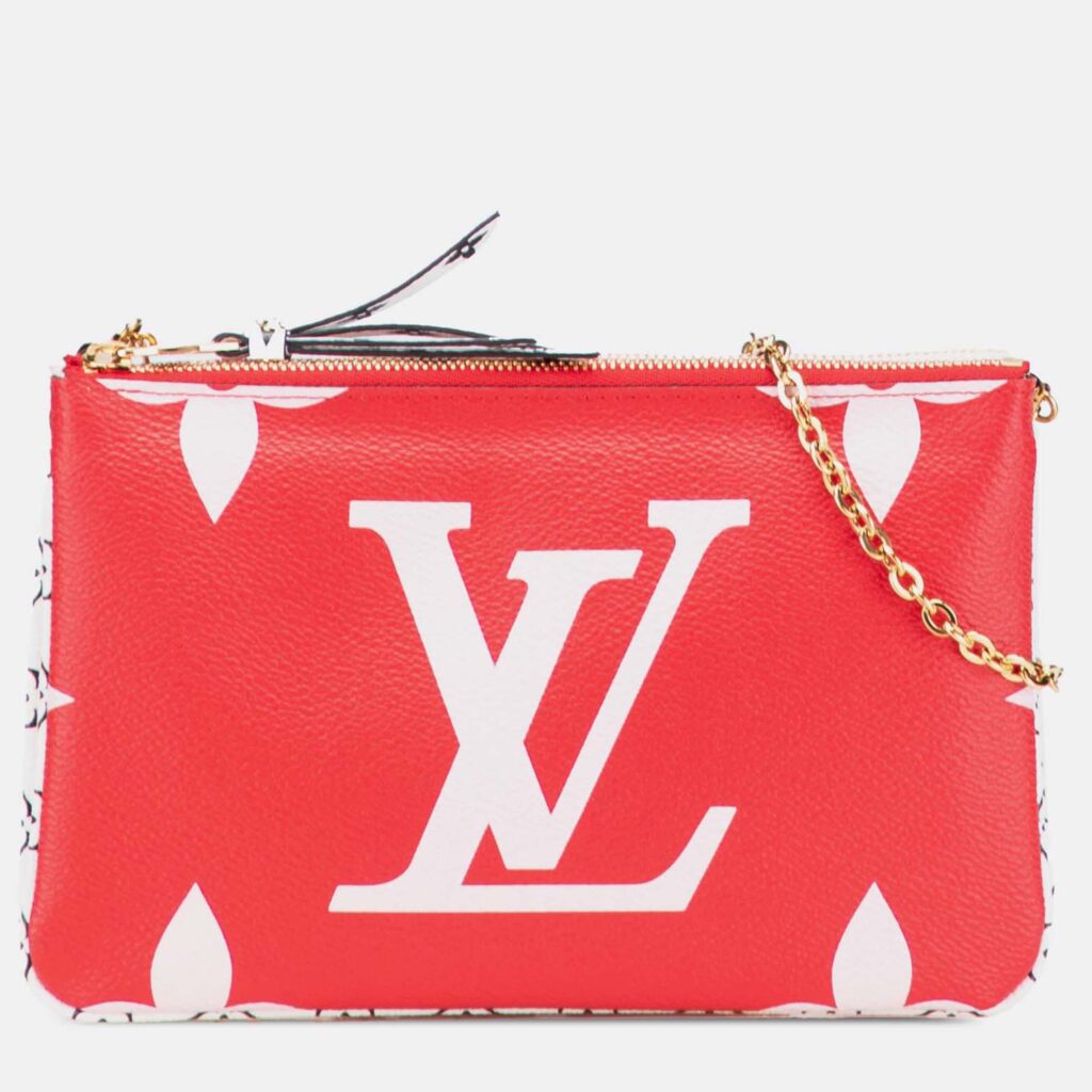 Louis Vuitton Pink Limited Edition Monogram Giant Double Zip Pochette Louis Vuitton Pink Limited Edition Monogram Giant Double Zip Pochette